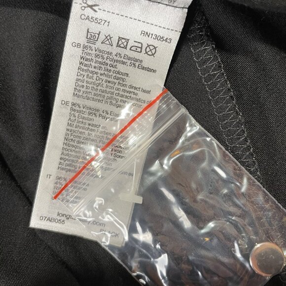 Long Tall Sally Black Sheer Polka Dot Neck Jersey Long Sleeve Top Size M - Picture 14 of 14